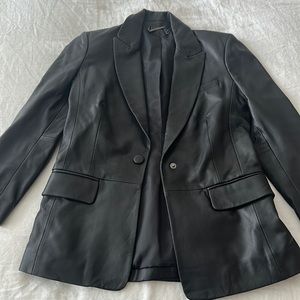 Black leather blazer